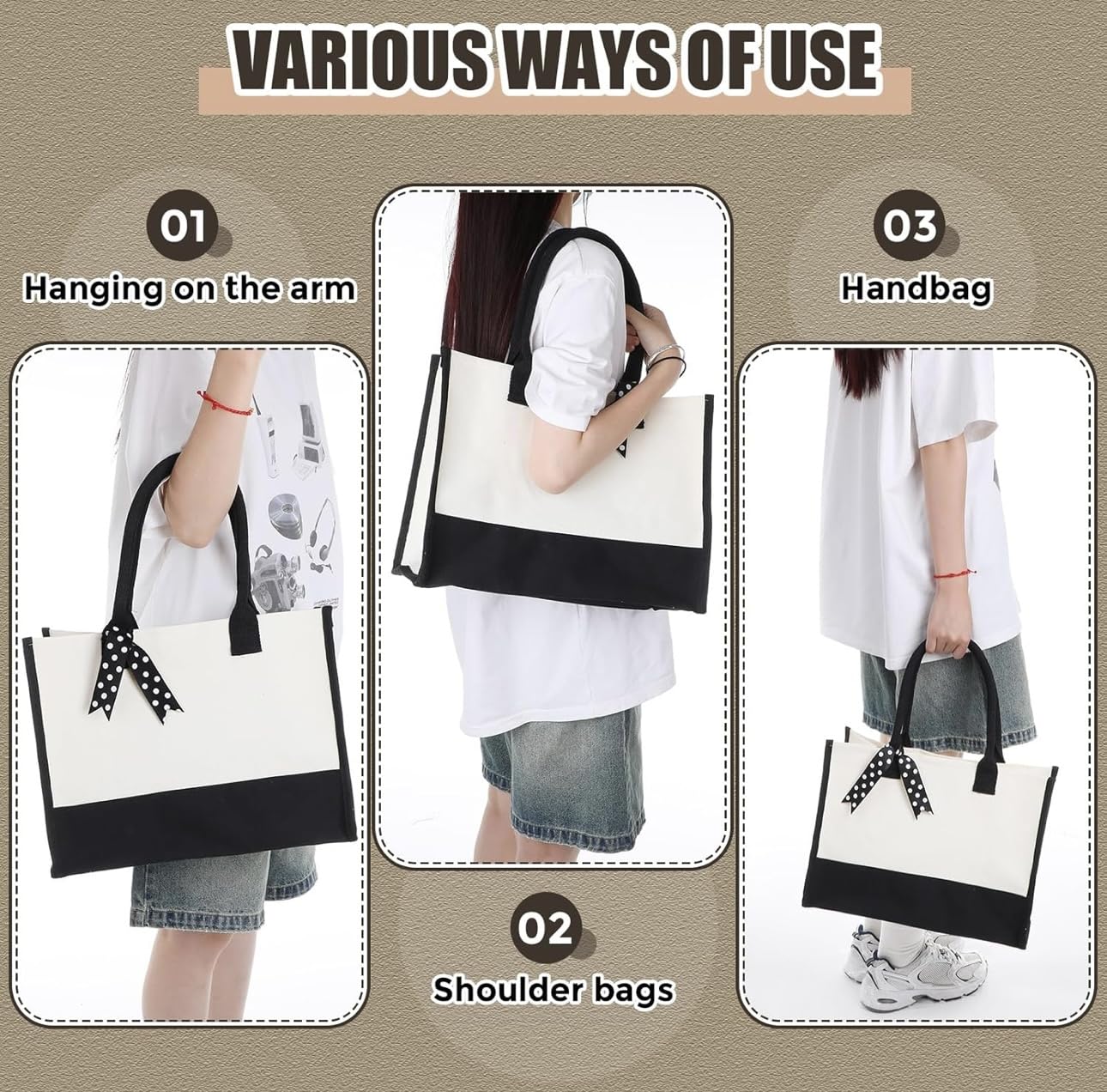 tote bag with name for women teens kids personalized custom canvas tote bag with monogram initial plus name for wife mom sister friend last or first name