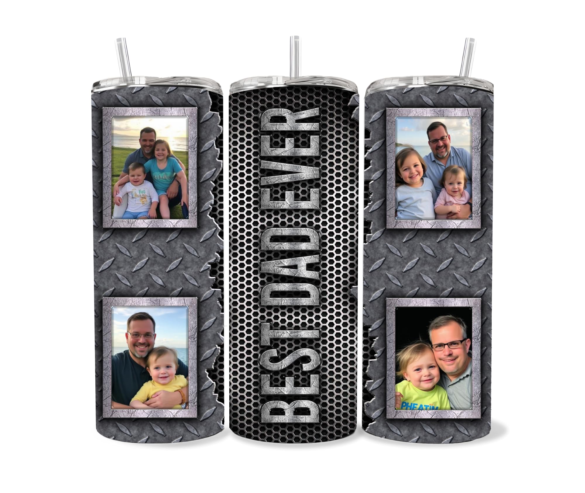 gifts for dad, happy Father’s Day, Birthday, Christmas, custom cups for dad, cups for dad with pictures 20oz tumbler stainless steel with lid and straw.