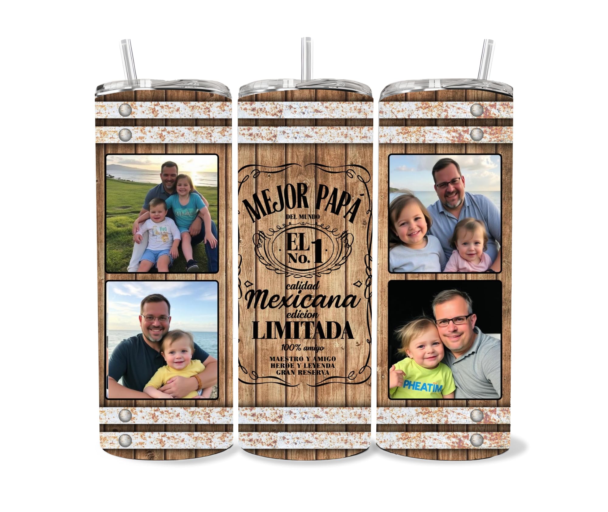 gifts for dad, happy Father’s Day, Birthday, Christmas, custom cups for dad, cups for dad with pictures 20oz tumbler stainless steel with lid and straw.