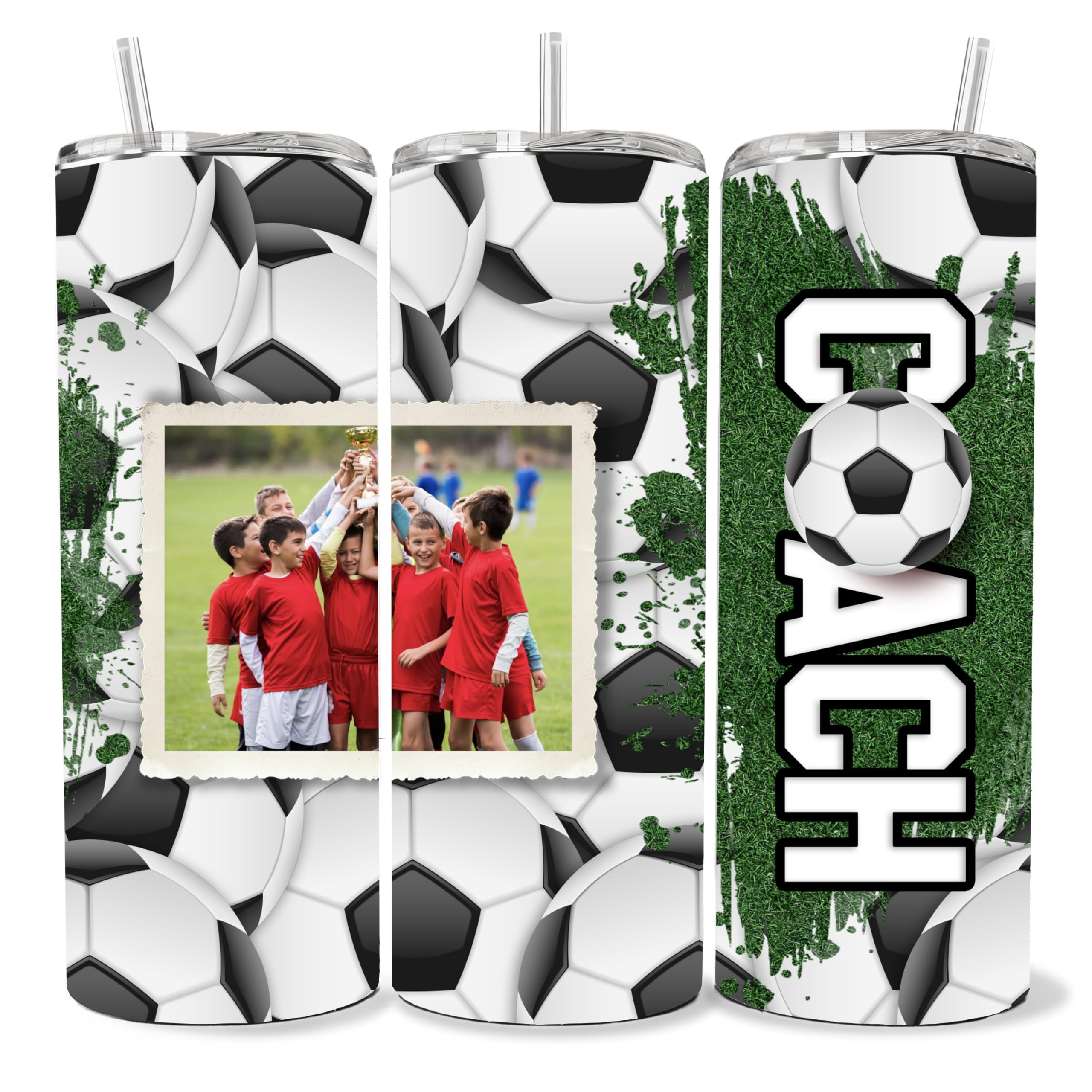 Gifts for soccer coach personalized tumbler mug cup with picture, tumblers for birthday Father’s Day best coach ever