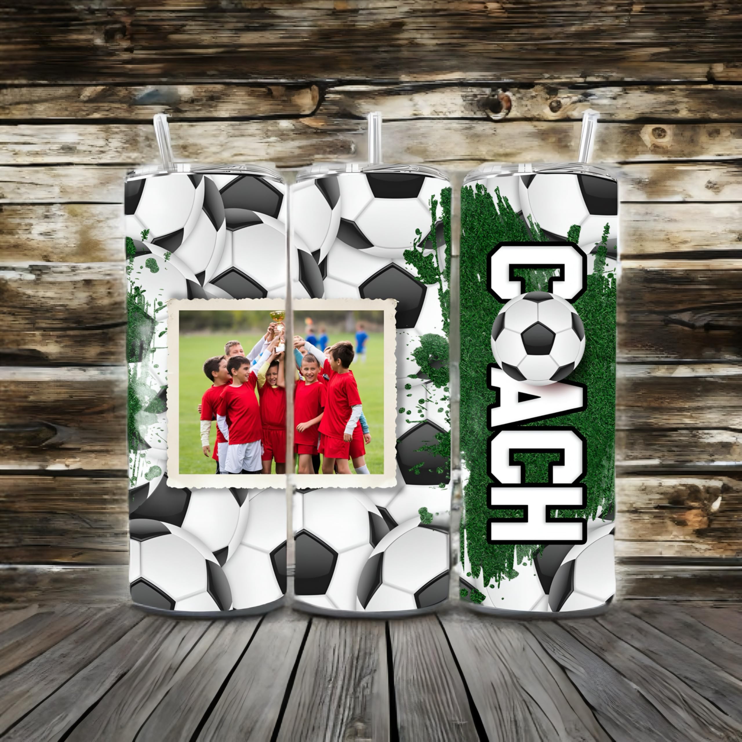 Gifts for soccer coach personalized tumbler mug cup with picture, tumblers for birthday Father’s Day best coach ever