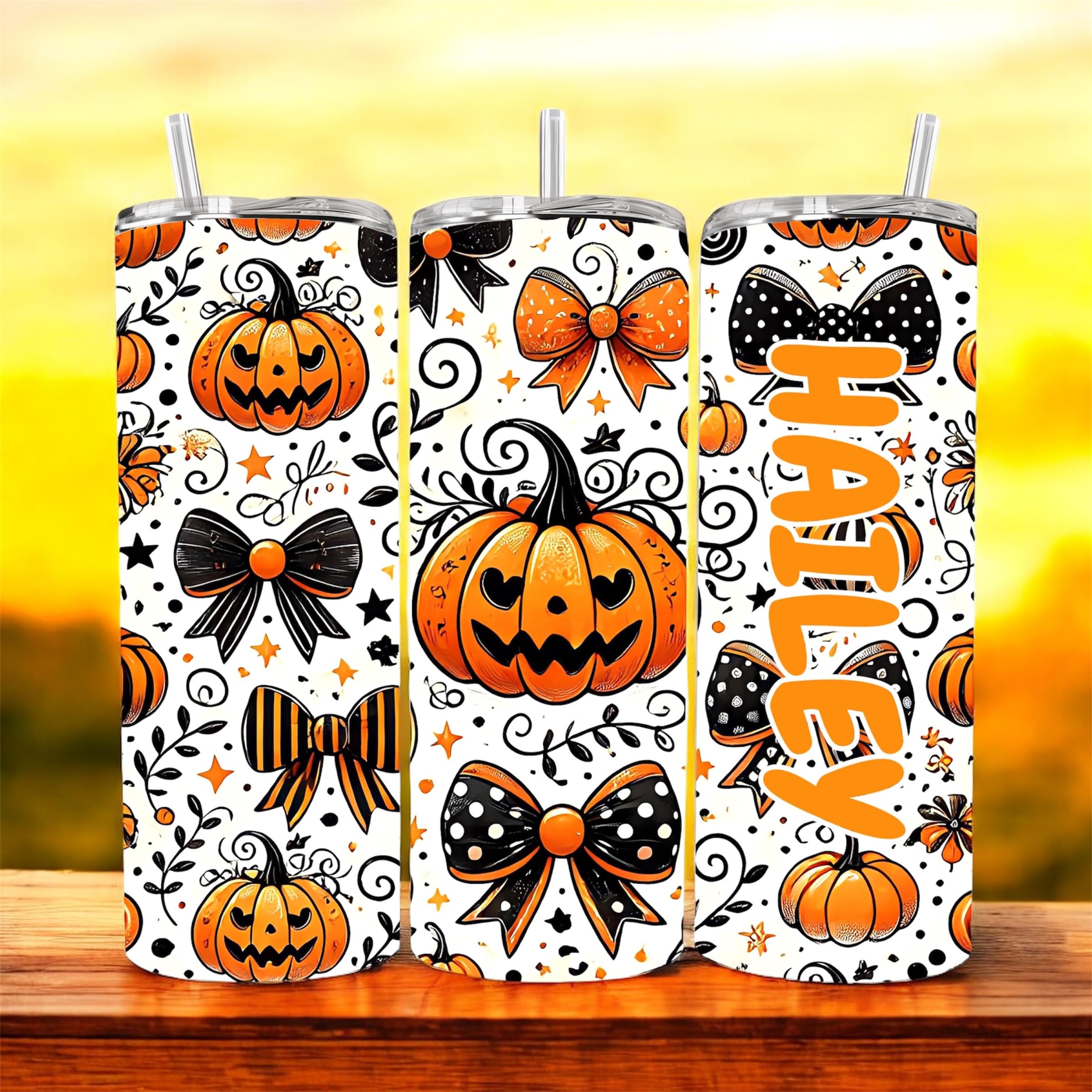Fall tumblers, personalized Fall tumbler, custom Halloween cup, Autumn 20oz stainless steel tumbler with name and lid