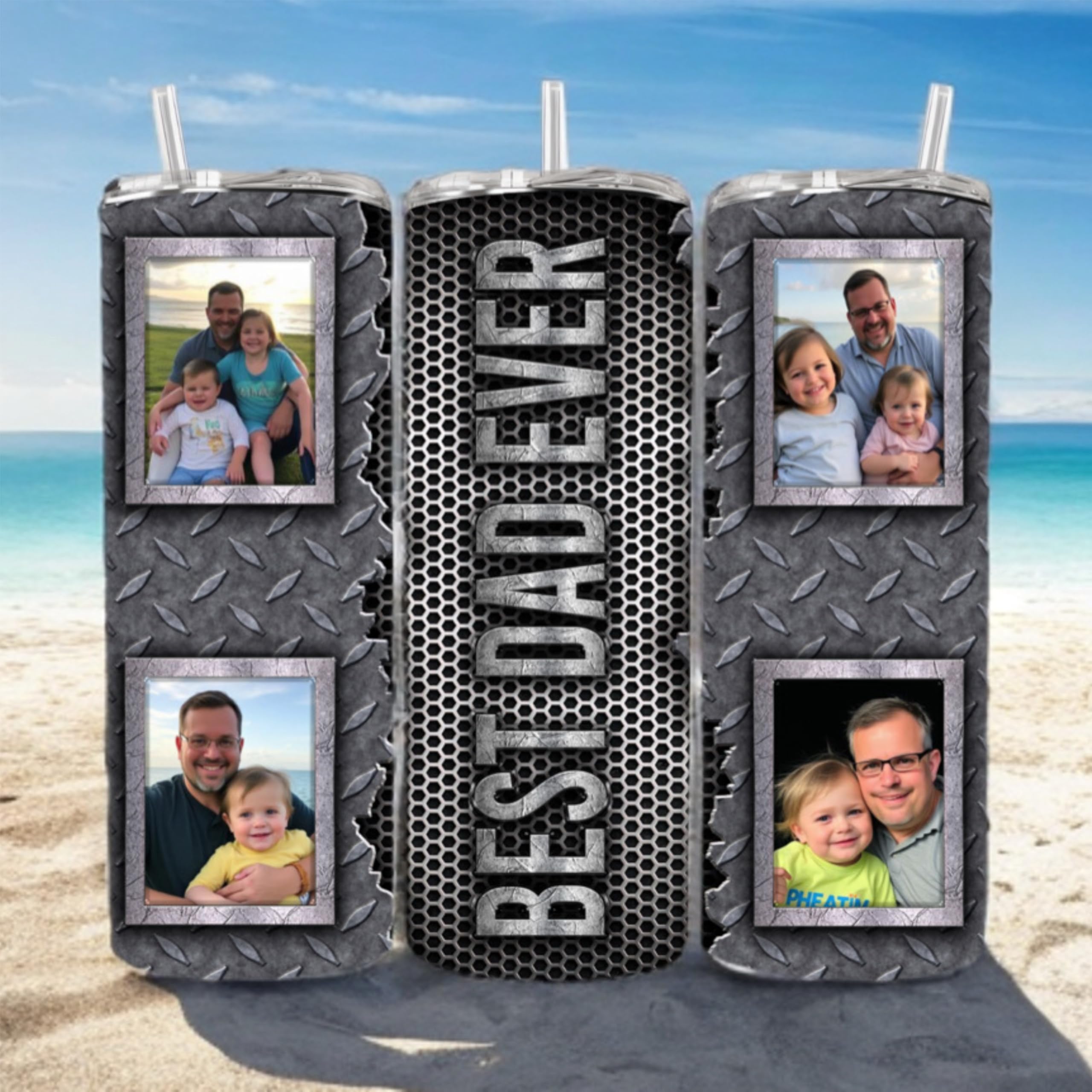 gifts for dad, happy Father’s Day, Birthday, Christmas, custom cups for dad, cups for dad with pictures 20oz tumbler stainless steel with lid and straw.