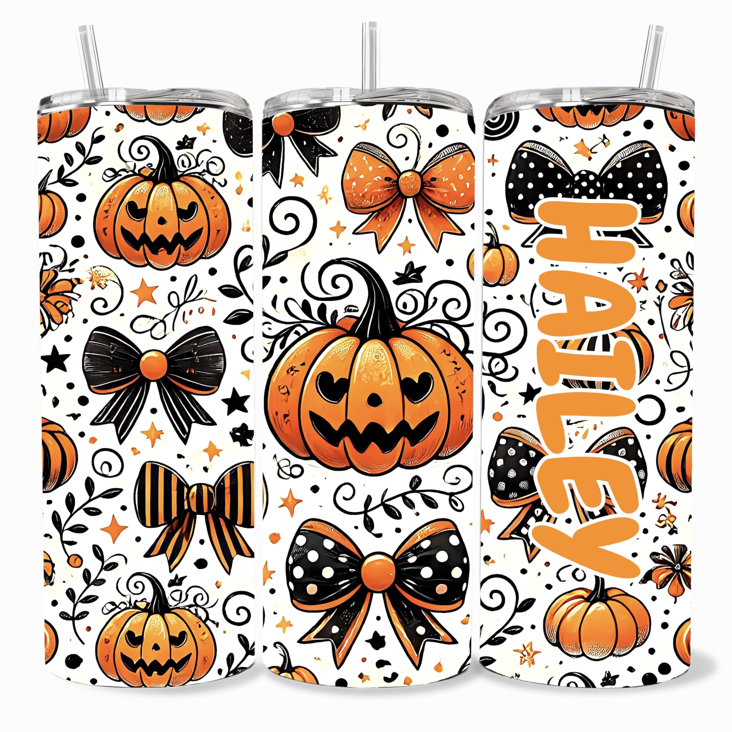 Fall tumblers, personalized Fall tumbler, custom Halloween cup, Autumn 20oz stainless steel tumbler with name and lid
