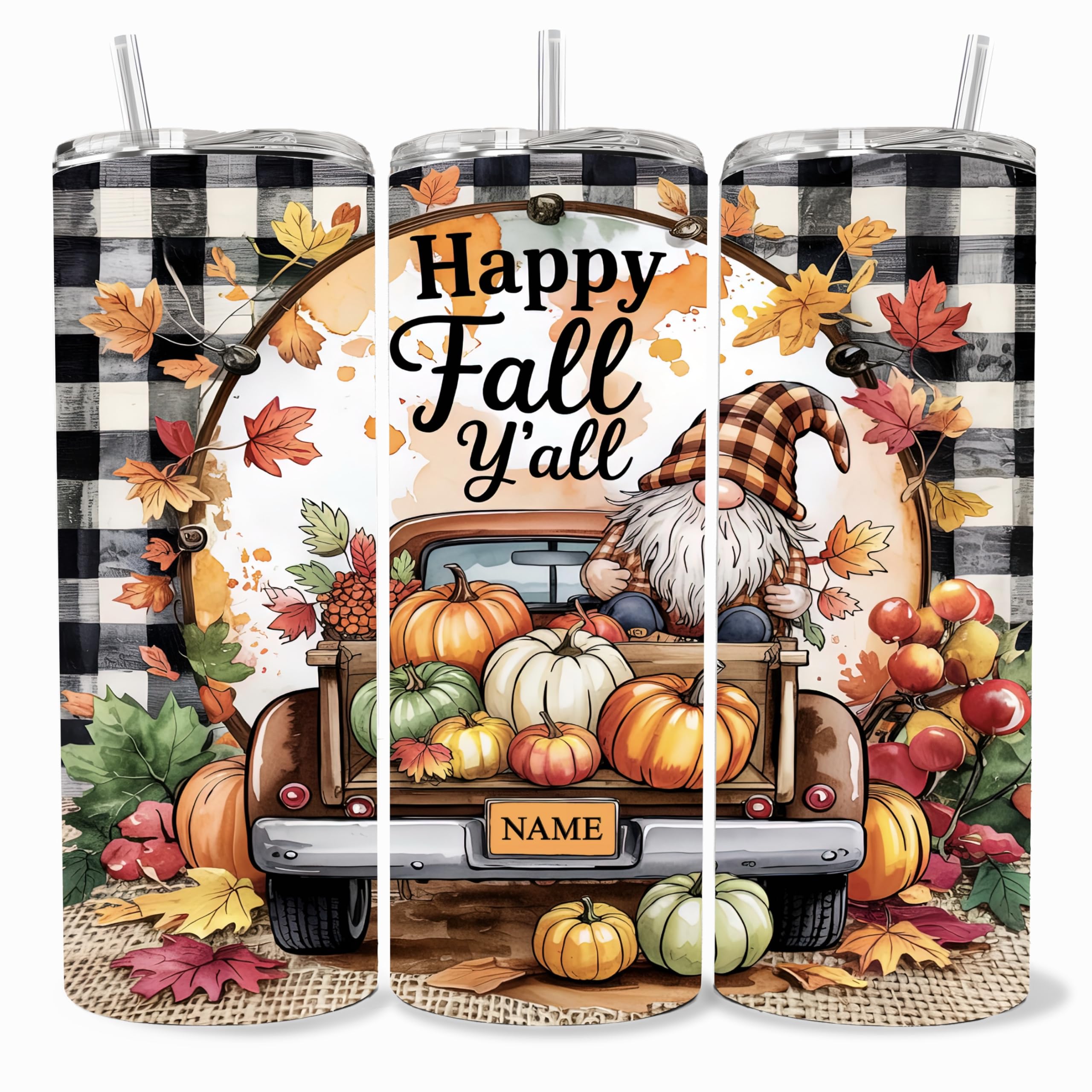 Fall tumblers, personalized Fall tumbler, custom Halloween cup, Autumn 20oz stainless steel tumbler with name and lid