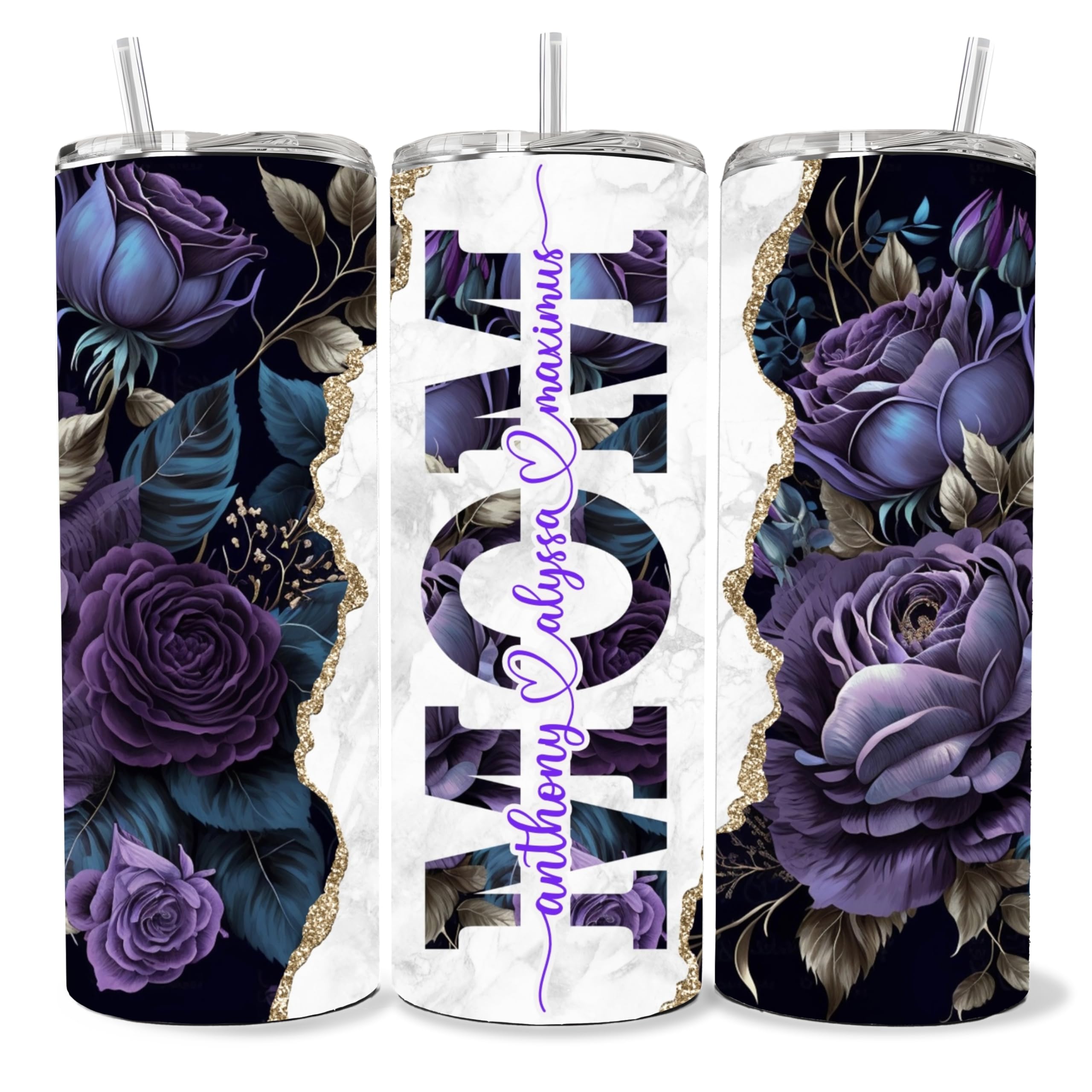 Mother's Day gift ideas for mom personalized tumbler cup mug with kids names, gifts for mom daughter birthday, mom tumbler cup Best custom mom gifts (purple)