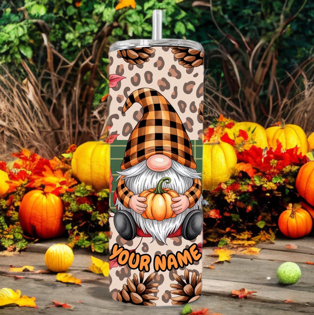 Fall tumblers, personalized Fall tumbler, custom Halloween cup, Autumn 20oz stainless steel tumbler with name and lid