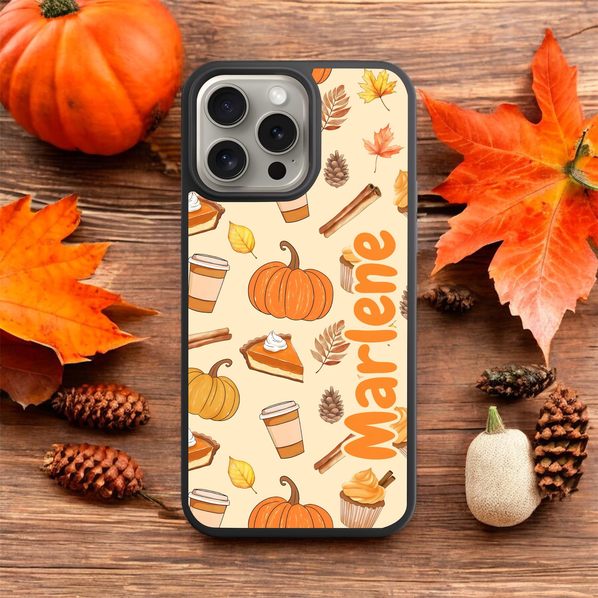 Fall Cellphone case,Halloween Ghost Phone case Cute Personalized Phone case with Name, Compatible with iPhone 16, 15, 14, 13, 12, 11