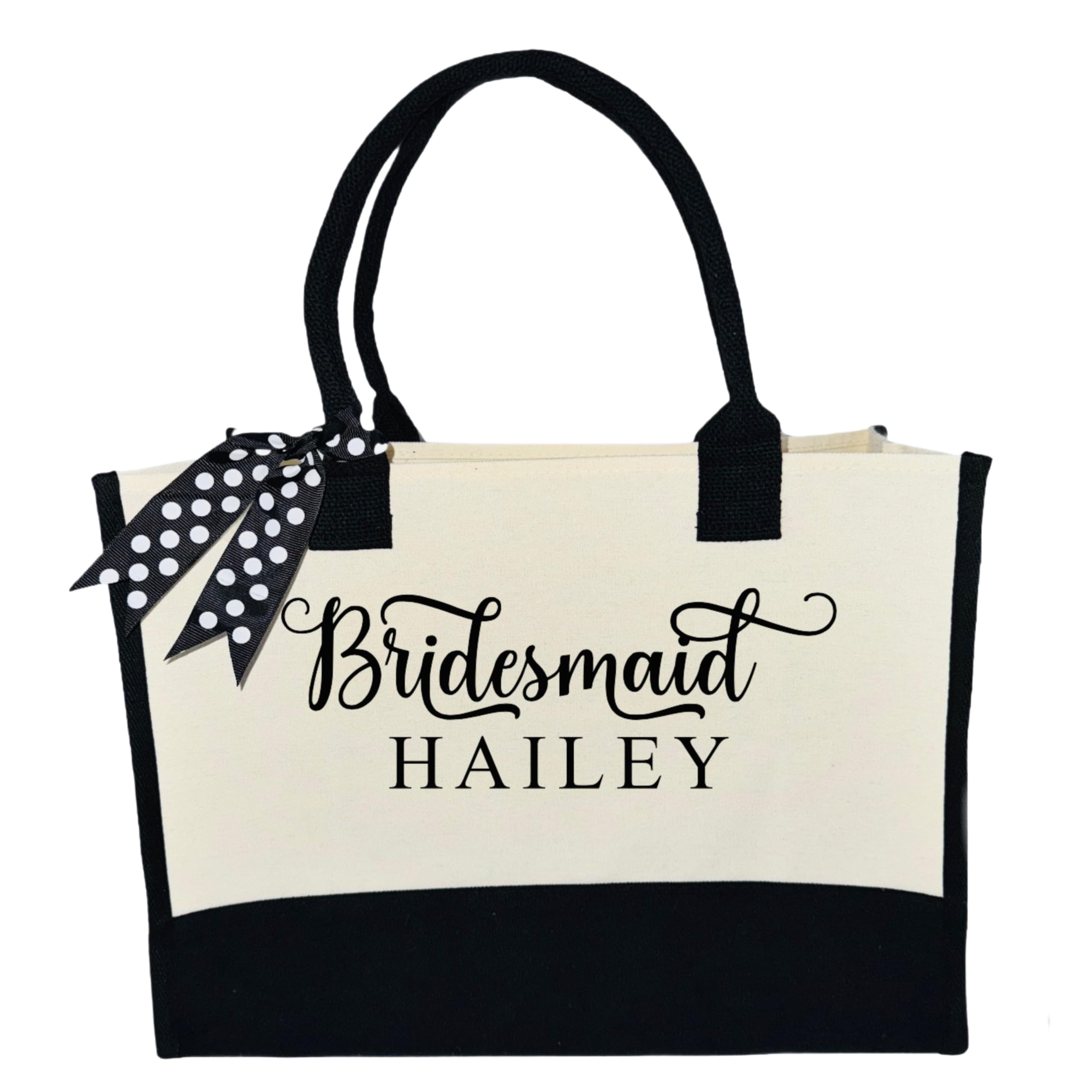 Bridesmaid tote bags Personalized canvas tote bag with custom name for wedding, team bride, bride tribe bride gifts, custom wedding gift