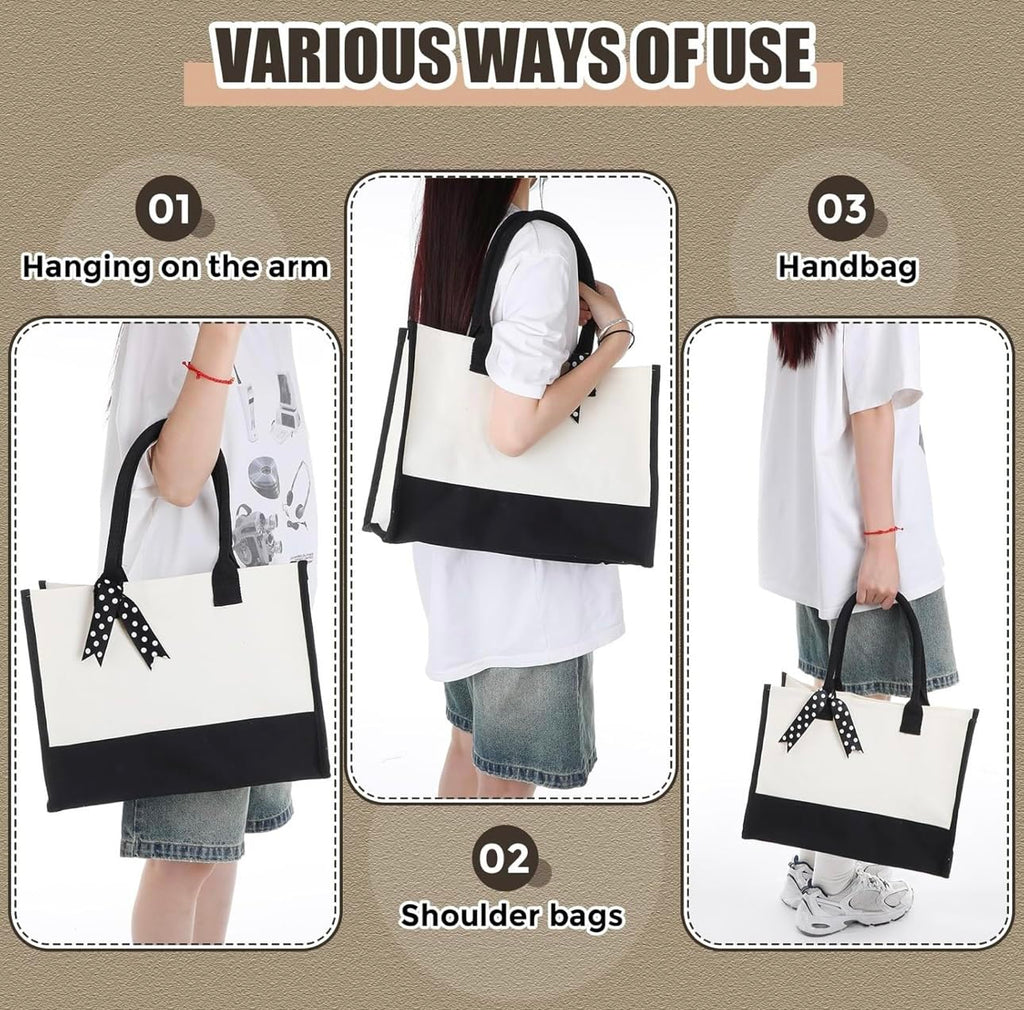 tote bag with name for women teens kids personalized custom canvas tote bag with monogram initial plus name for wife mom sister friend last or first name