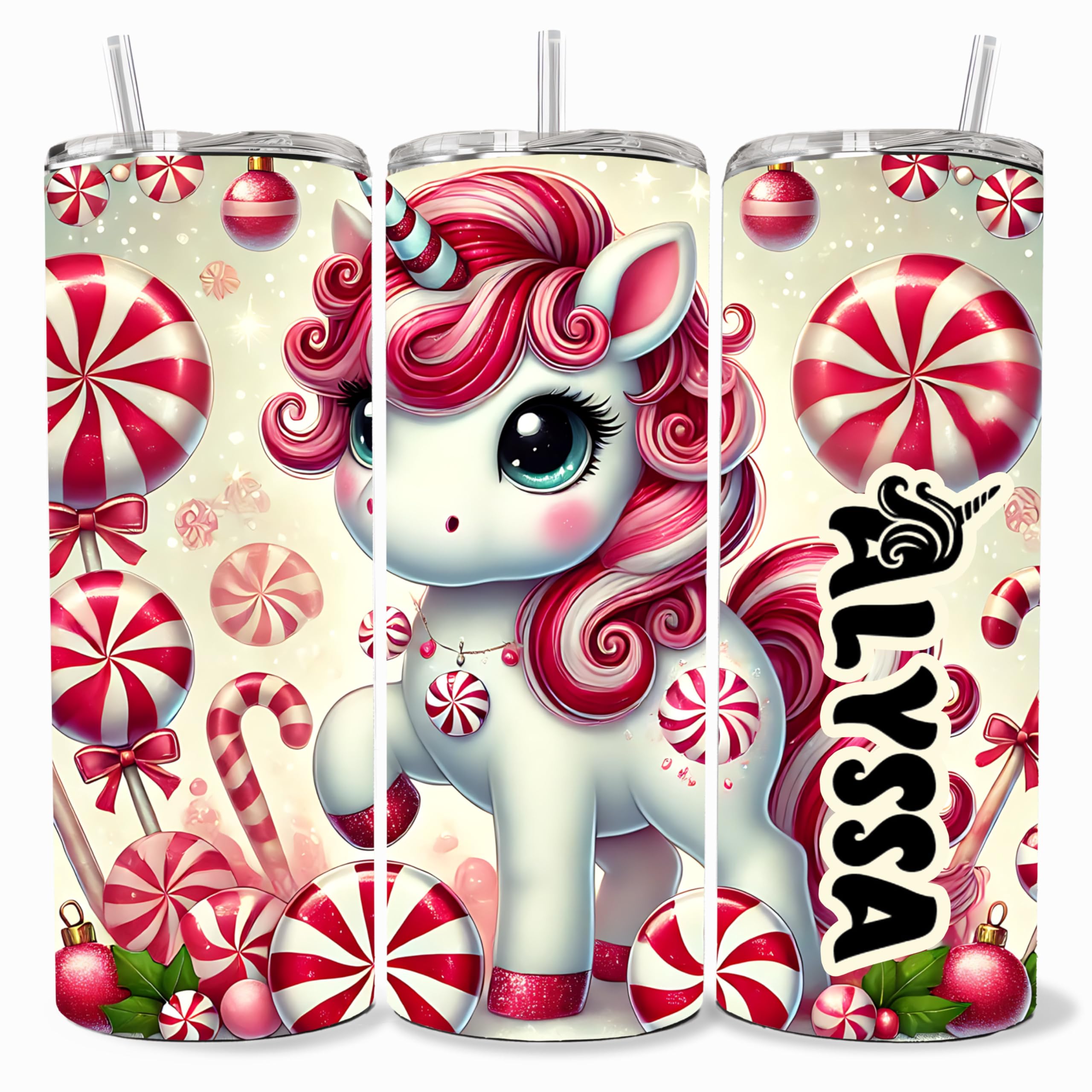 Unicorn Cup Customizable Unicorn Tumbler with Child's Name for Kids, Teens, and Women, I Love Unicorns Gifts, Custom 20oz Unicorn Tumbler with Lid, Unique Unicorn Gift Ideas