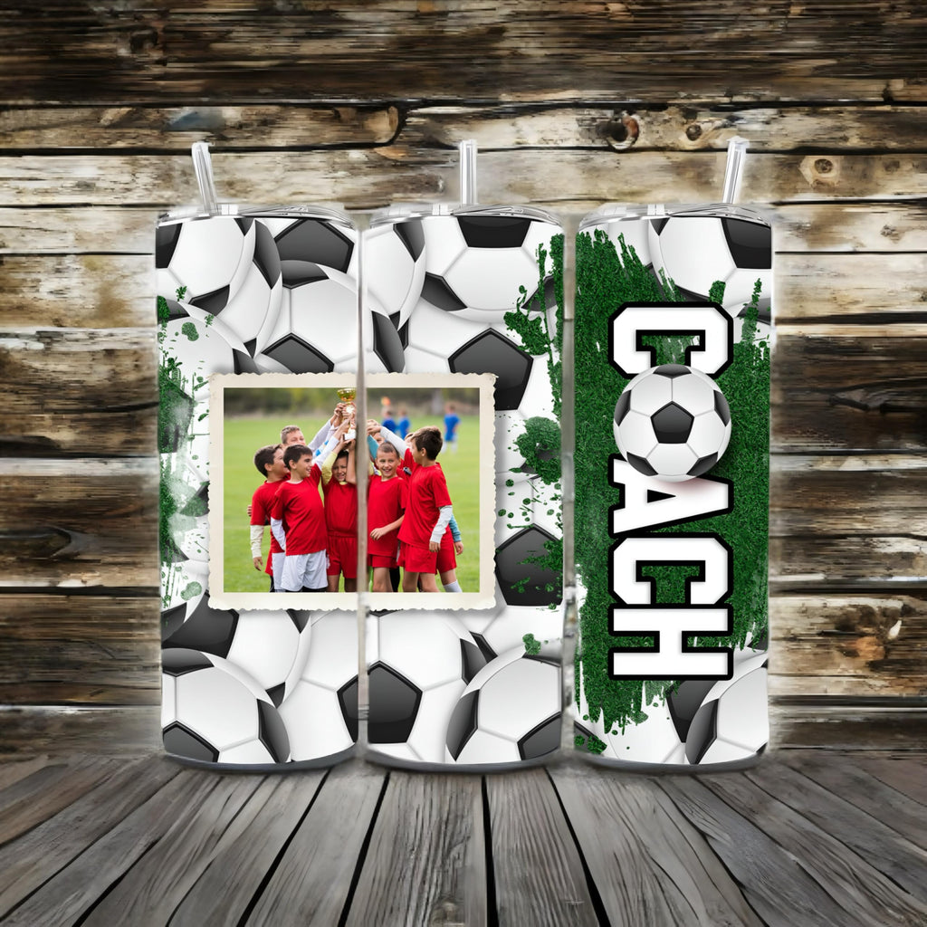 Gifts for soccer coach personalized tumbler mug cup with picture, tumblers for birthday Father’s Day best coach ever