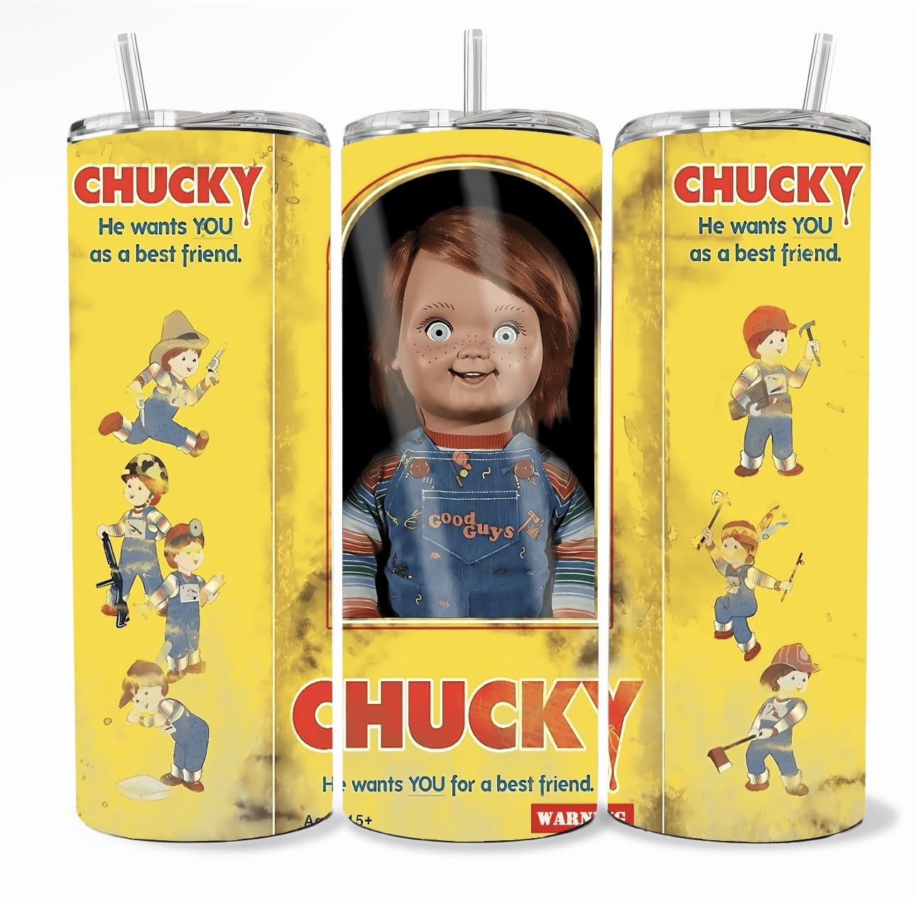 Chucky cup, Personalized 20oz tumbler, personalized horror cup, double wall tumbler, nostalgia, horror tumbler